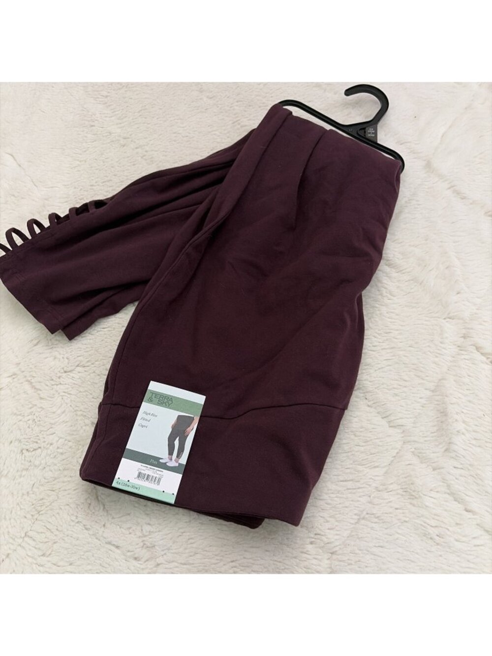 Terra And Sky Womens Capri Ladder Leggings 4X Dark Plum NWT